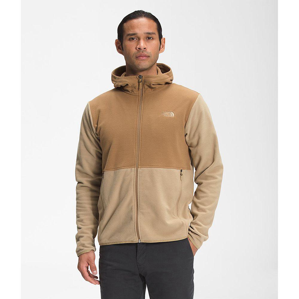 The North Face Tka Glacier Hoodie Ανδρικα Fleece Full Zip - Καφε (LZUG83459)